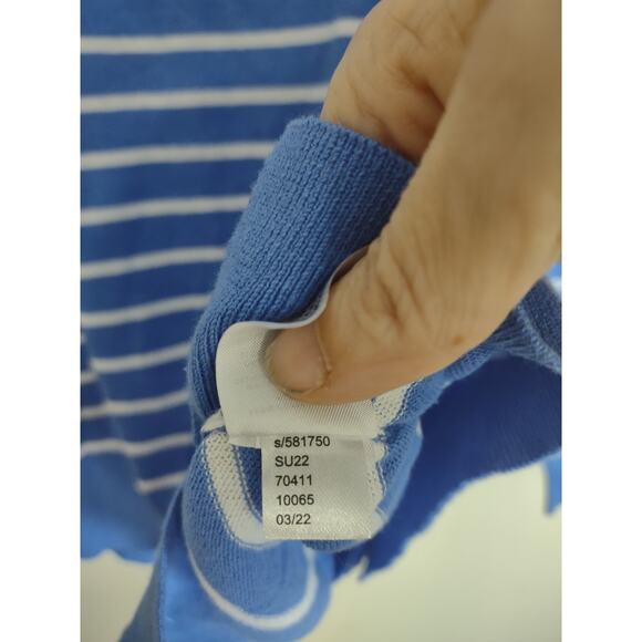 Ann Taylor Outlet Lightweight Blue and white striped Cardigan Size Large Preppy - Picture 5 of 6